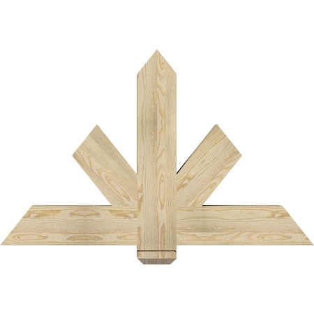 Ekena Millwork Kennewick Rough Sawn Timber Gable Bracket, Douglas Fir, 48"W x 30"H x 4"D x 6"F, 15/12 Pitch GBW048X30X0406KEN00RDF